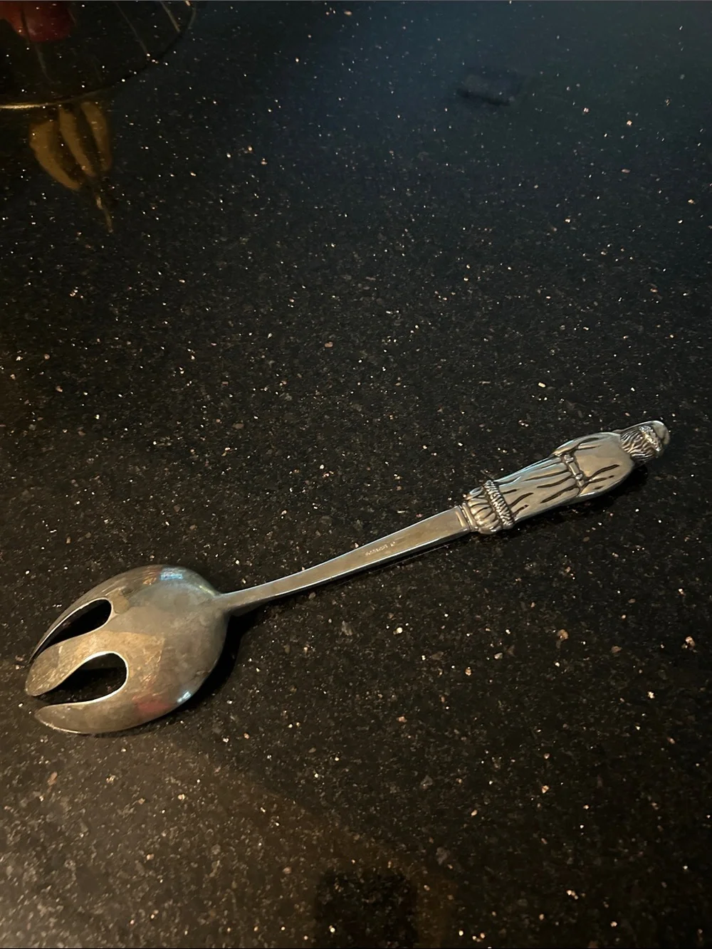 Godinger Antique-Style Santa Claus Silver Plated Serving Fork Spoon - Silver